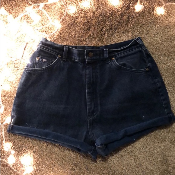 Dark Navy Mom-Style Shorts - Picture 1 of 2